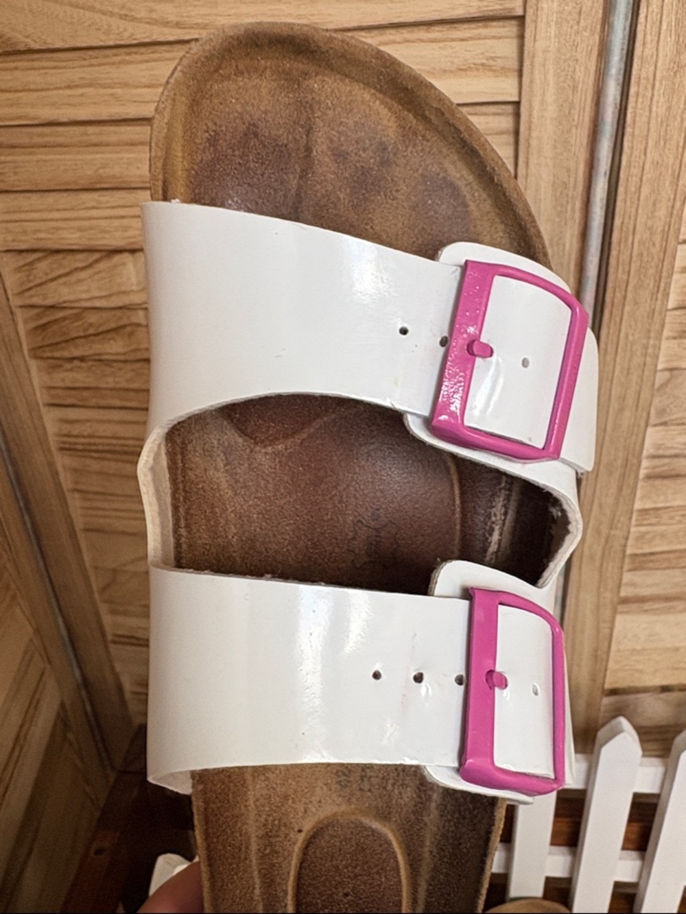 Betula by Birkenstock 42 Patent White Pink Buckle Sandals - Picture 10 of 11